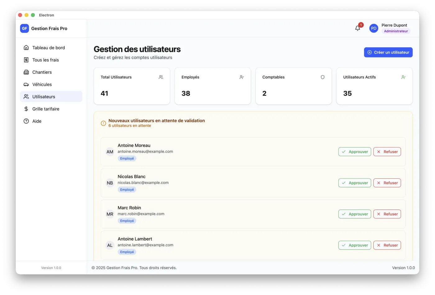 Gestion des utilisateurs
