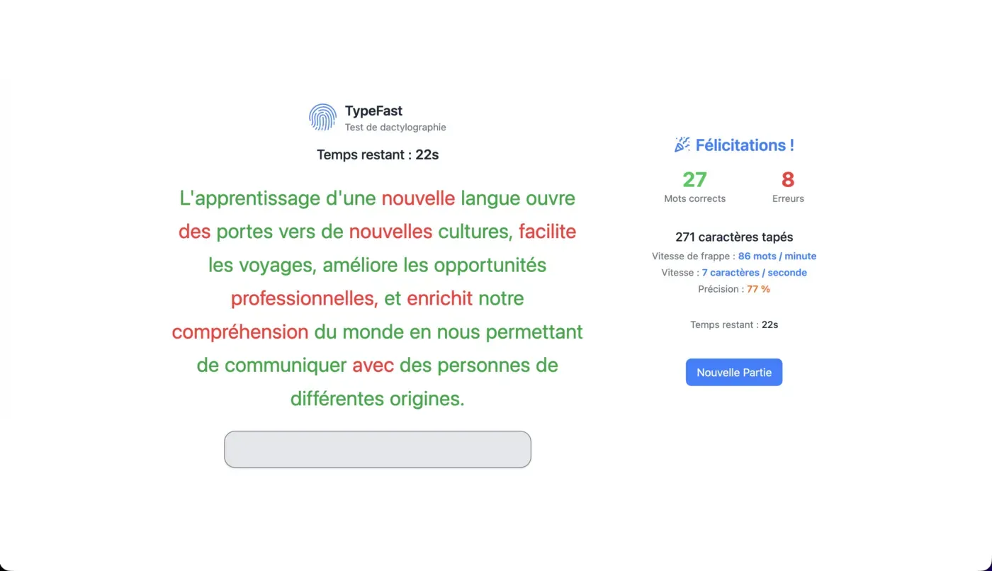 Résumé de fin de partie avec statistiques