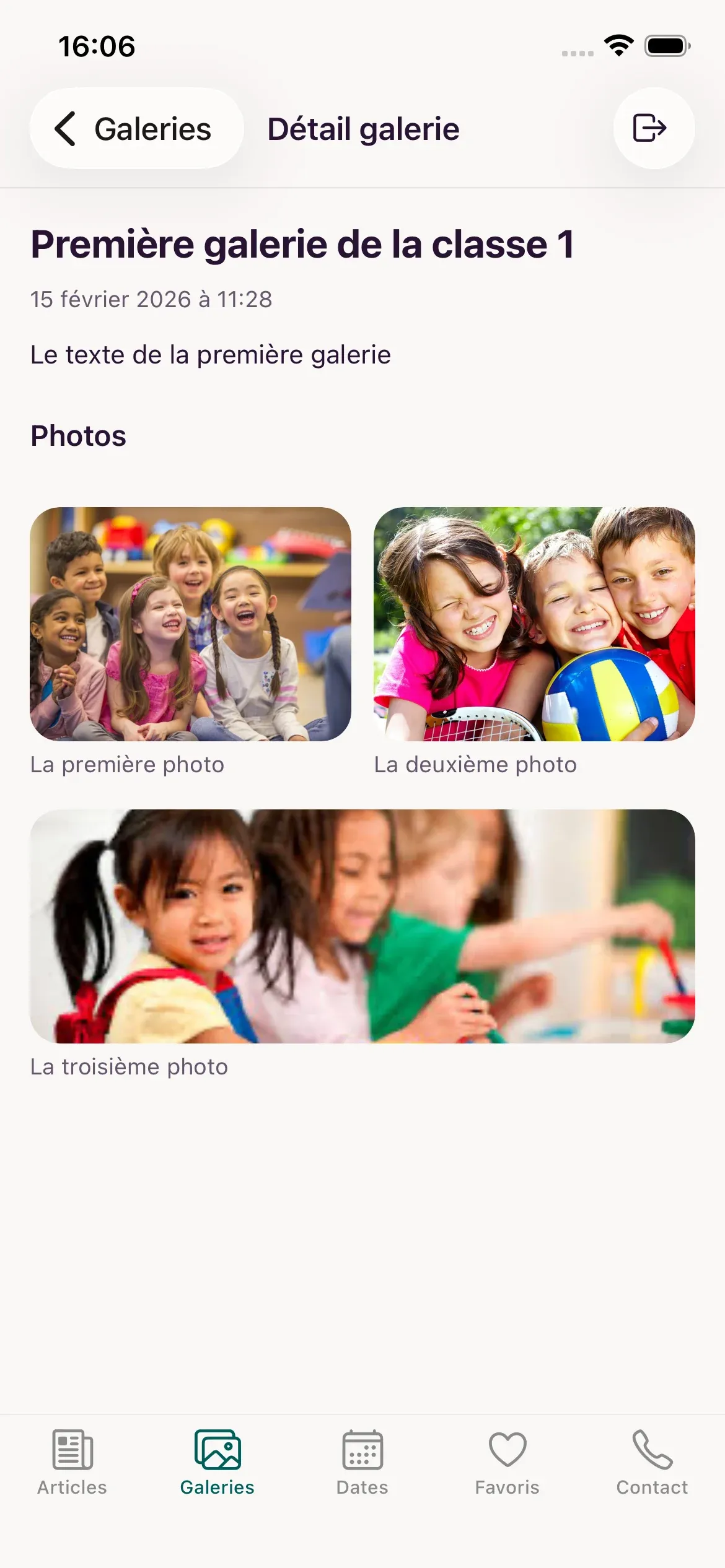 Détail d'une galerie photo