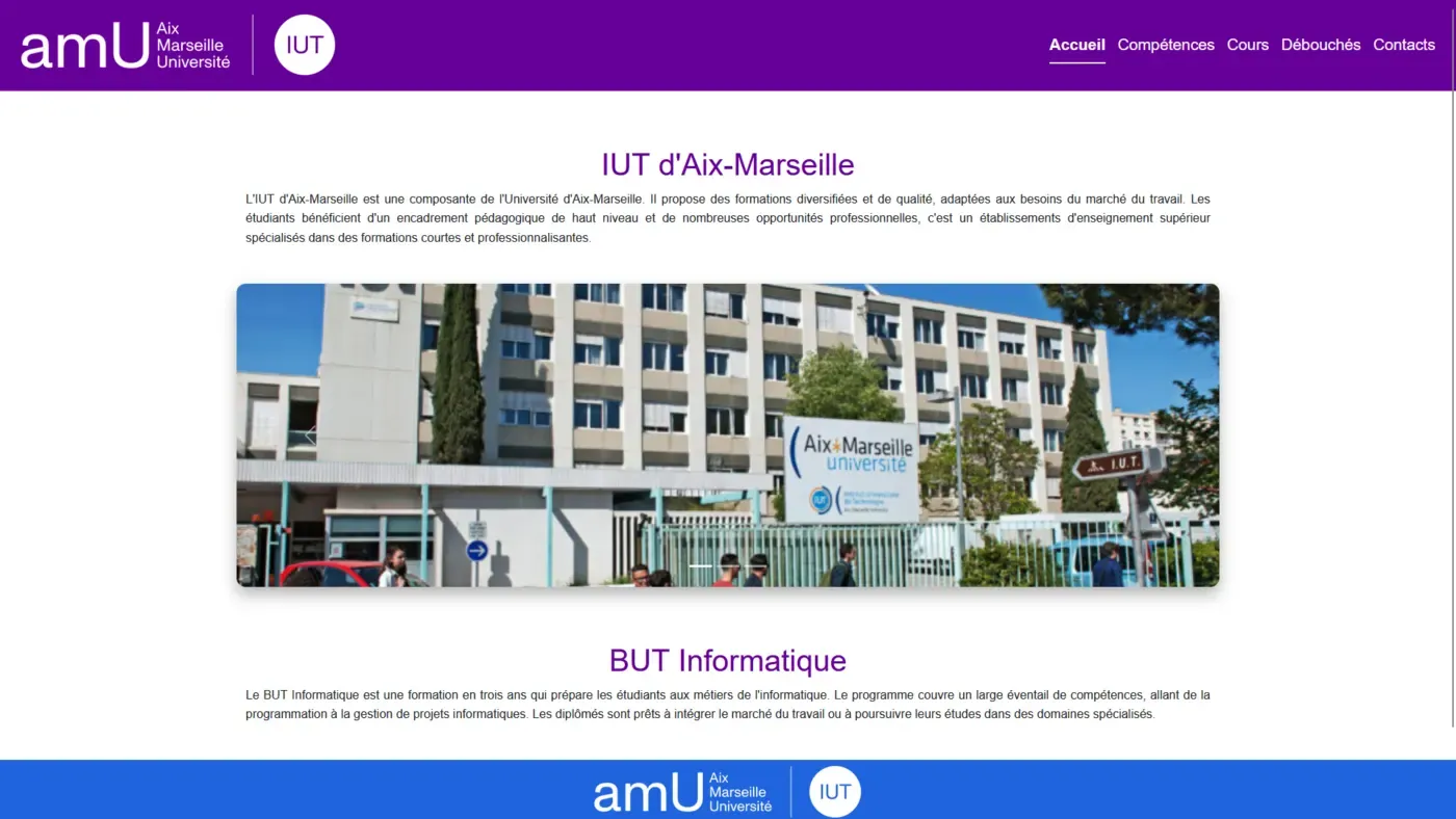Site Web IUT Aix-Marseille