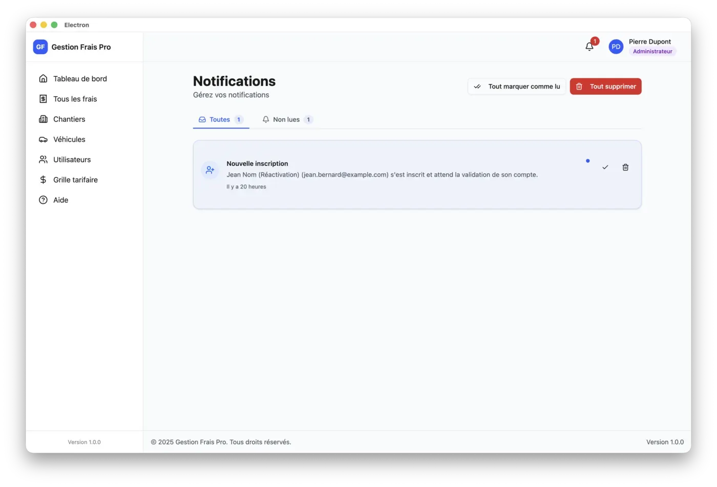 Centre de notifications