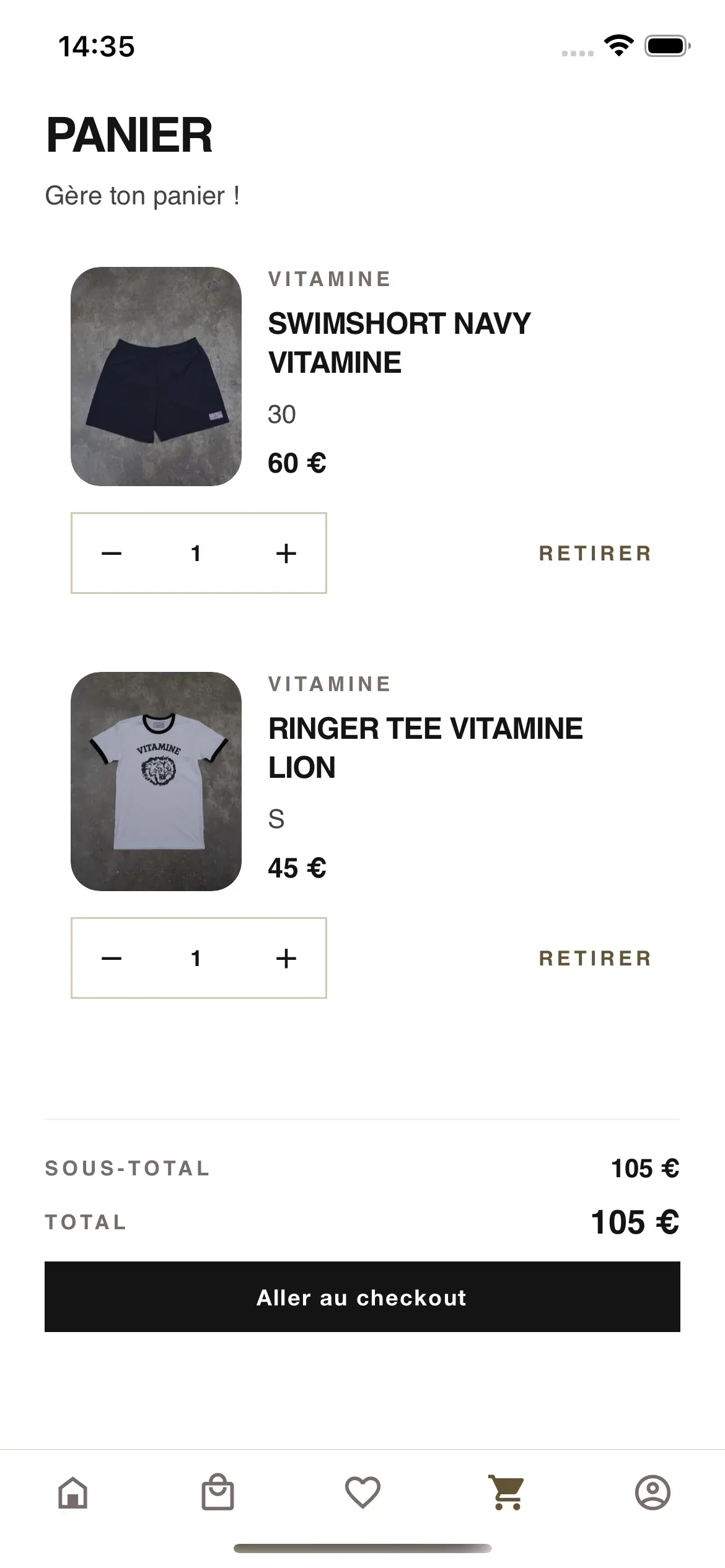 Panier mobile Vitamine