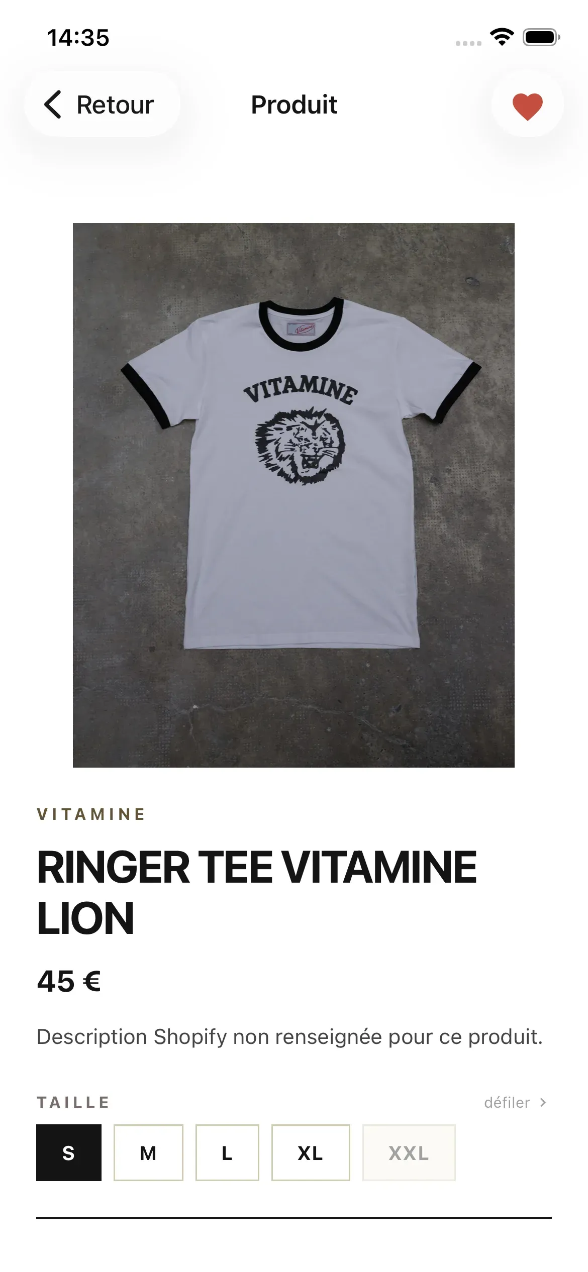 Fiche produit mobile Vitamine